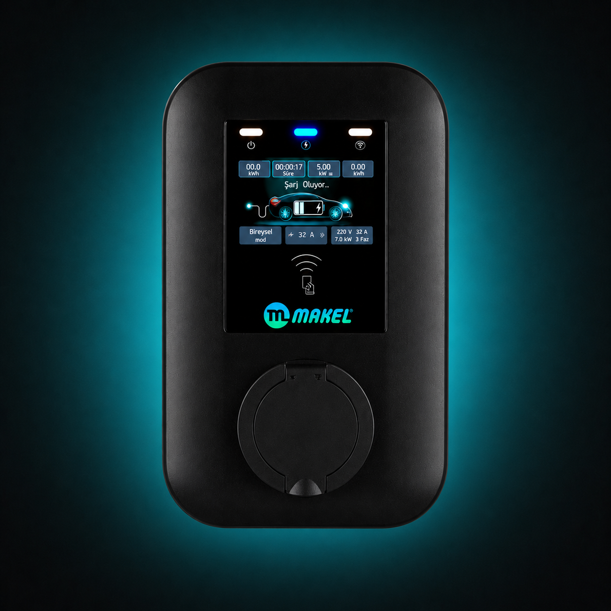 Makel Charger SmartAC7 Soketli Tip 4.3 LCD Ekran(Trifaze)